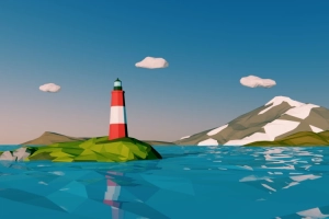 Lighthouse Low Poly Blender scene