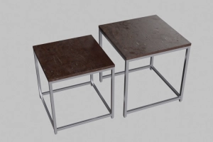 Chair Metal Wood Double 3D Asset Model